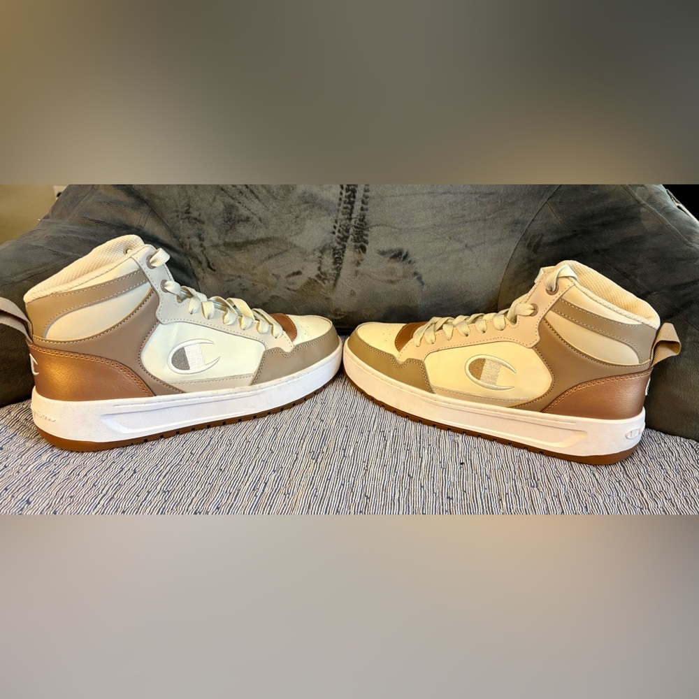 Champion Drome Cream and Tan High-Tops - Picture 3 of 8